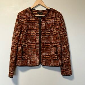 Talbots Tweed Jacket in Orange and Brown
